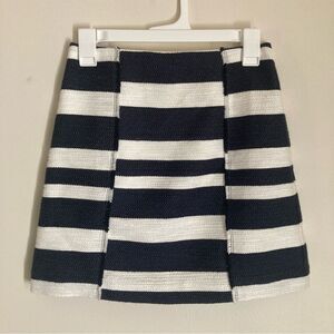LOFT Women's 00 Navy and White Mini Skirt